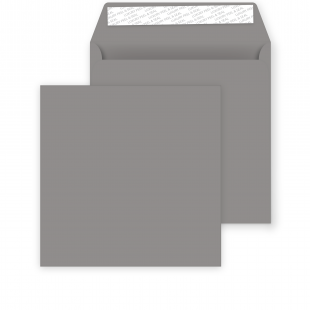 Square Storm Grey Peel and Seal Envelopes 120gsm (155mm x 155mm)