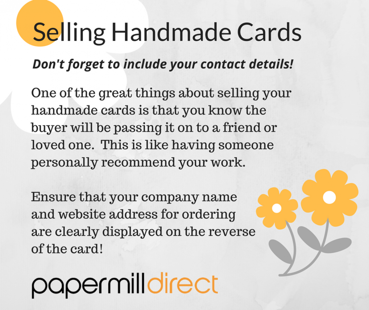 Selling  Handmade  Cards Adding Contact Details
