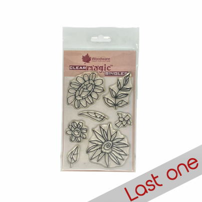 Mosaic Flowers Clear Stamp Woodware