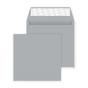 Square Peel and Seal Envelopes - 160mm x 160mm- Metallic Silver