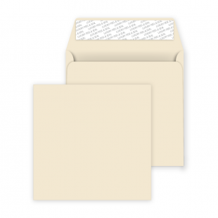 Square Peel and Seal Envelopes - 160mm x 160mm- Clotted Cream