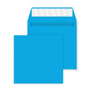 Square Peel and Seal Envelopes - 160mm x 160mm- Caribbean Blue