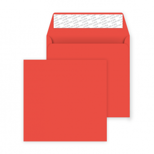 Square Peel and Seal Envelopes - 160mm x 160mm- Pillar Box Red