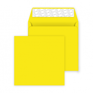 Square Peel and Seal Envelopes - 160mm x 160mm- Banana Yellow