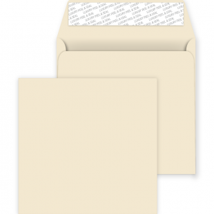 Square Peel and Seal Envelopes - 220mm x 220mm - Clotted Cream