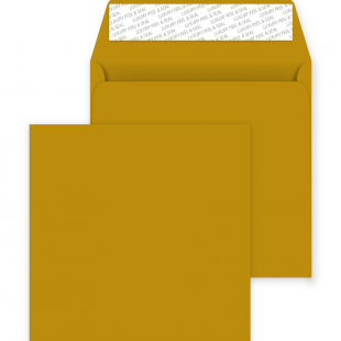 Square Peel and Seal Envelopes - 220mm x 220mm - Metallic Gold