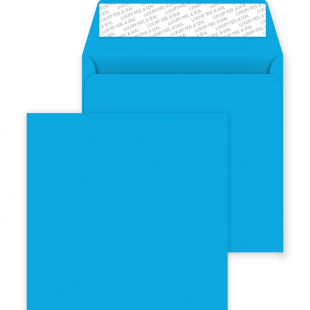 Square Peel and Seal Envelopes - 220mm x 220mm - Caribbean Blue
