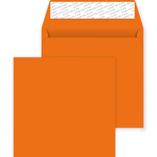 Square Peel and Seal Envelopes - 220mm x 220mm - Pumpkin Orange