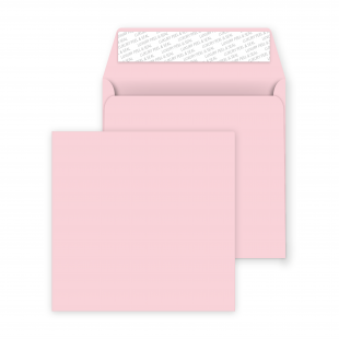 Square Peel and Seal Envelopes - 160mm x 160mm- Baby Pink