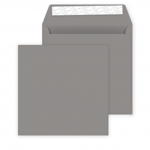 Square Storm Grey Peel and Seal Envelopes 120gsm (160mm x 160mm)