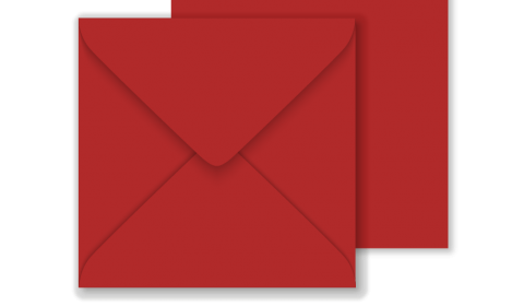 Extra Large Scarlet Red Square Envelopes 100gsm (155mm x 155mm)