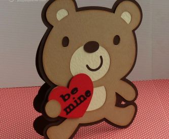 How to make this Bear Shaped Valentine’s Day card using the Cricut Explore