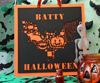 Batty Halloween Sign - Step By Step