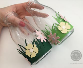 Decorating milk bottle vases - Easter Crafts