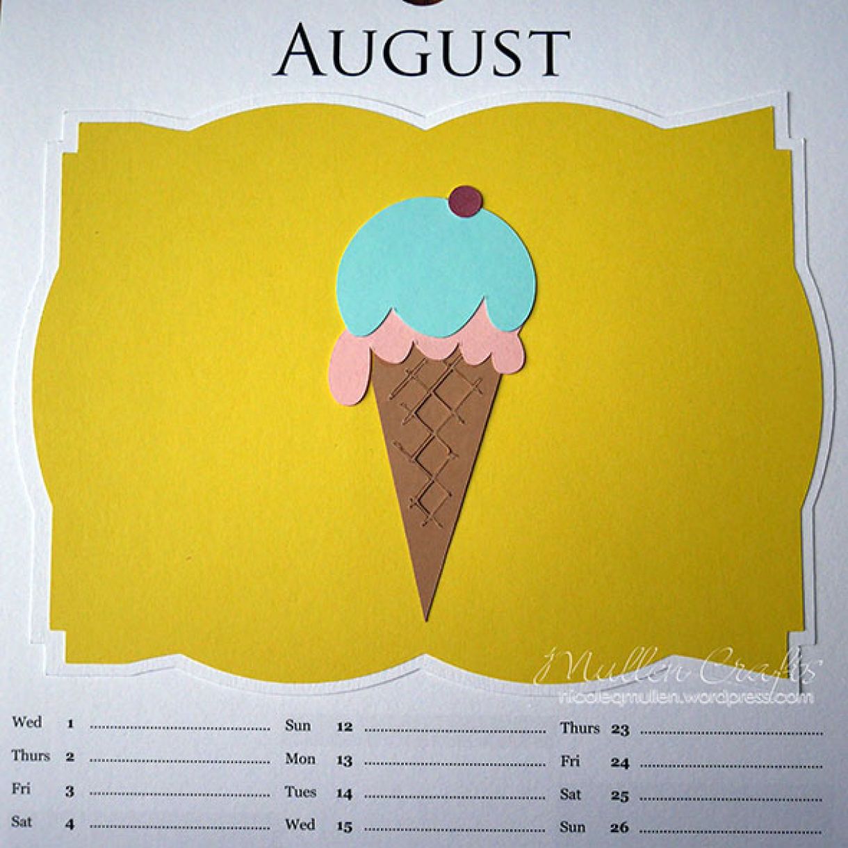 Nicole 2018 Calendar August2