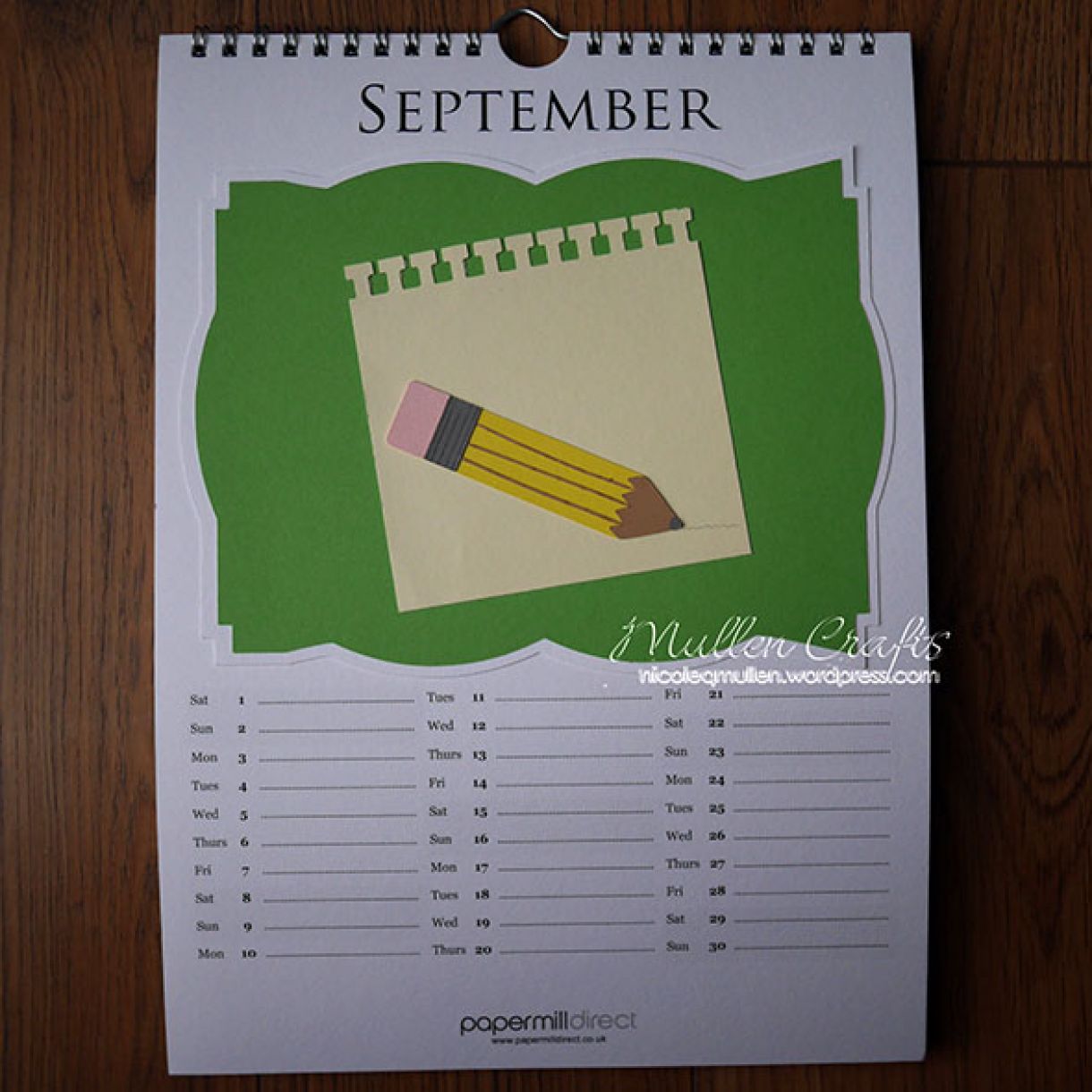 Nicole 2018 Calendar September1