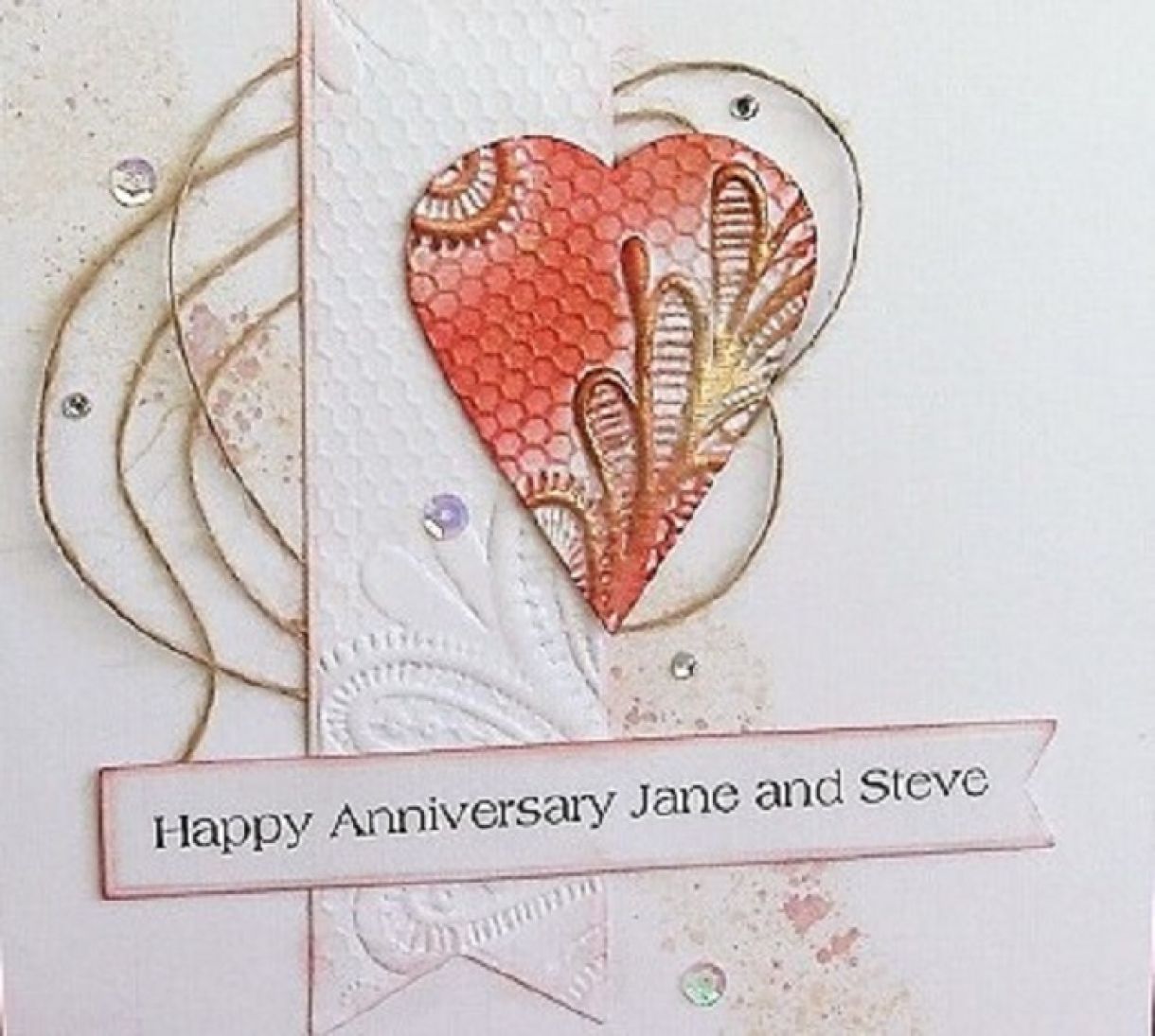 Embossed Heart Anniversary Card 4