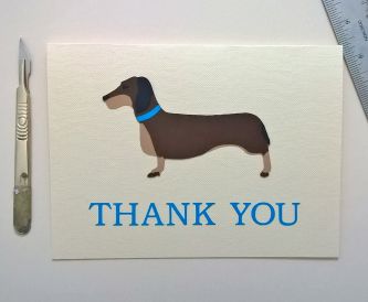 A simple dachshund thank you card