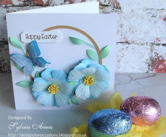 Flower And Butterfly Easter Card