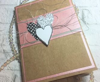 How To Make A Pink Card With Hearts On