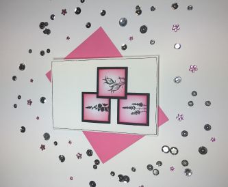 White Hemp Card using Lavinia Stamps in Pink