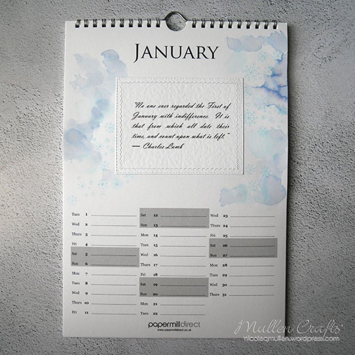 Nicole Calendar Page January 1