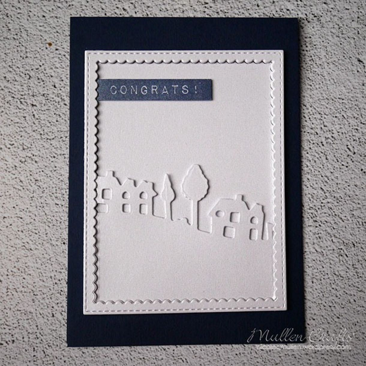Nicole Navy White Shimmer House Card 9