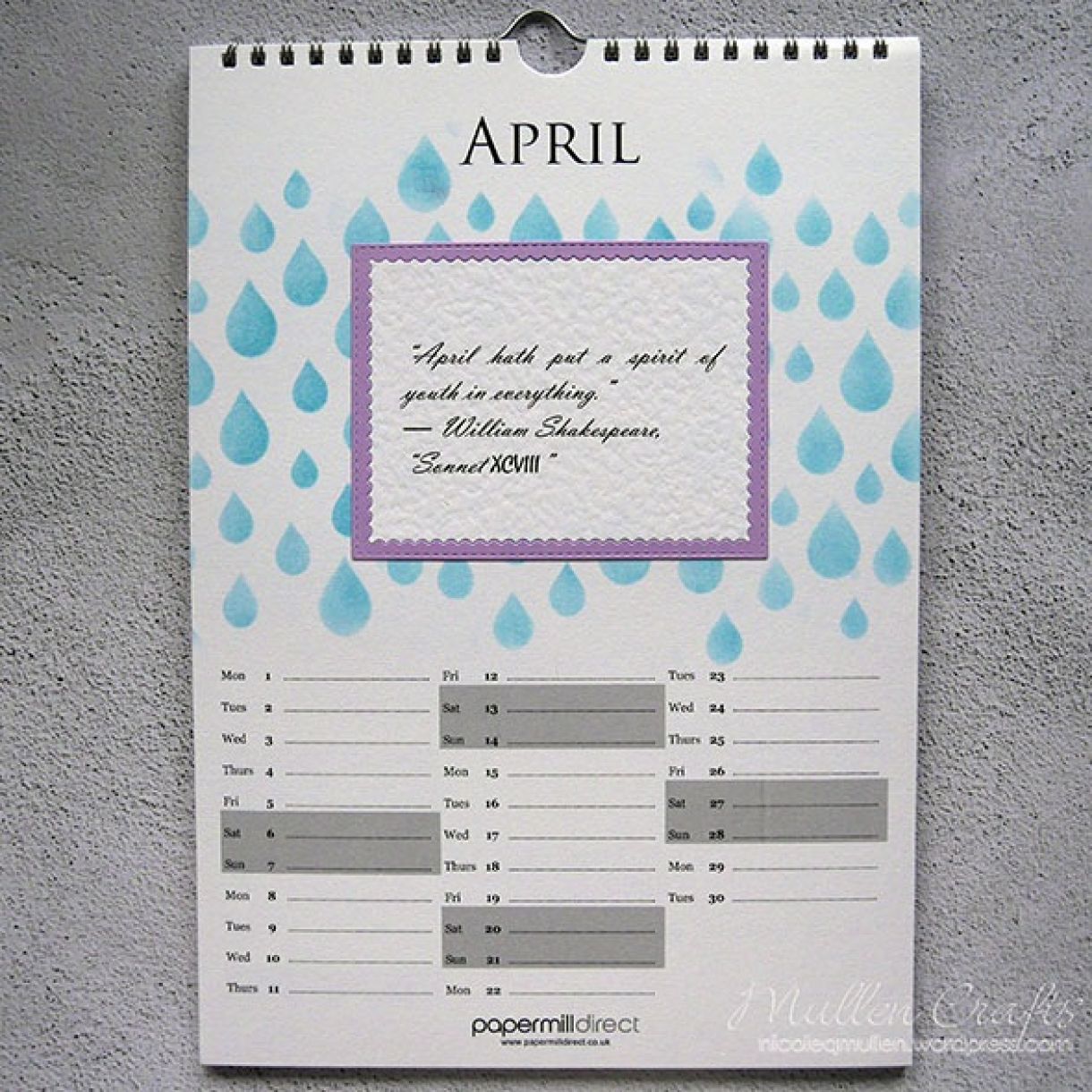 Nicole Calendar Page April 1