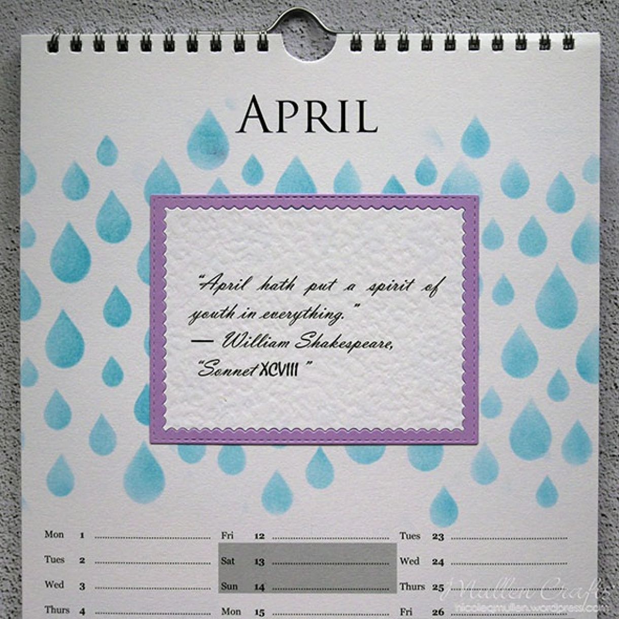 Nicole Calendar Page April 2