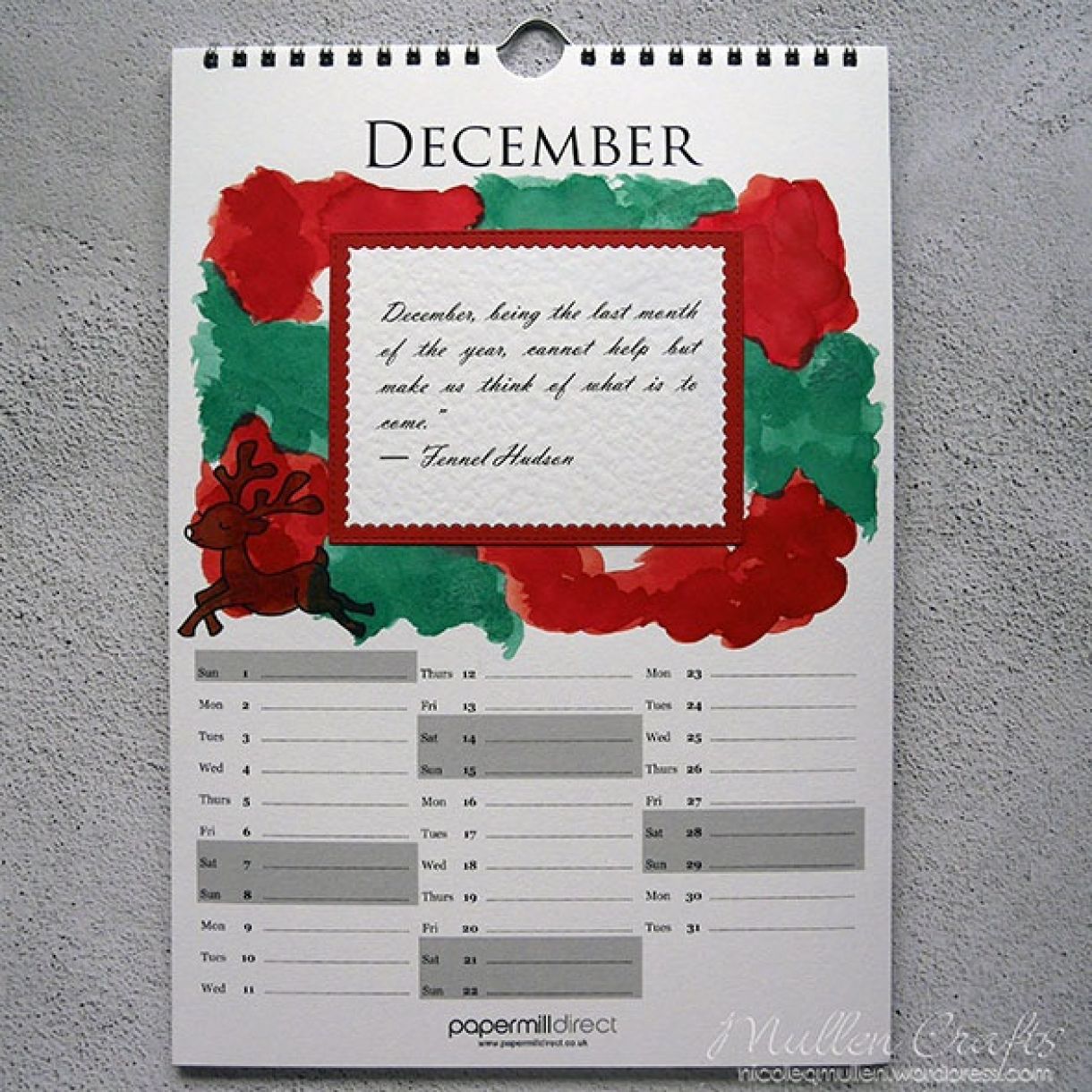 Nicole Calendar Page December 1