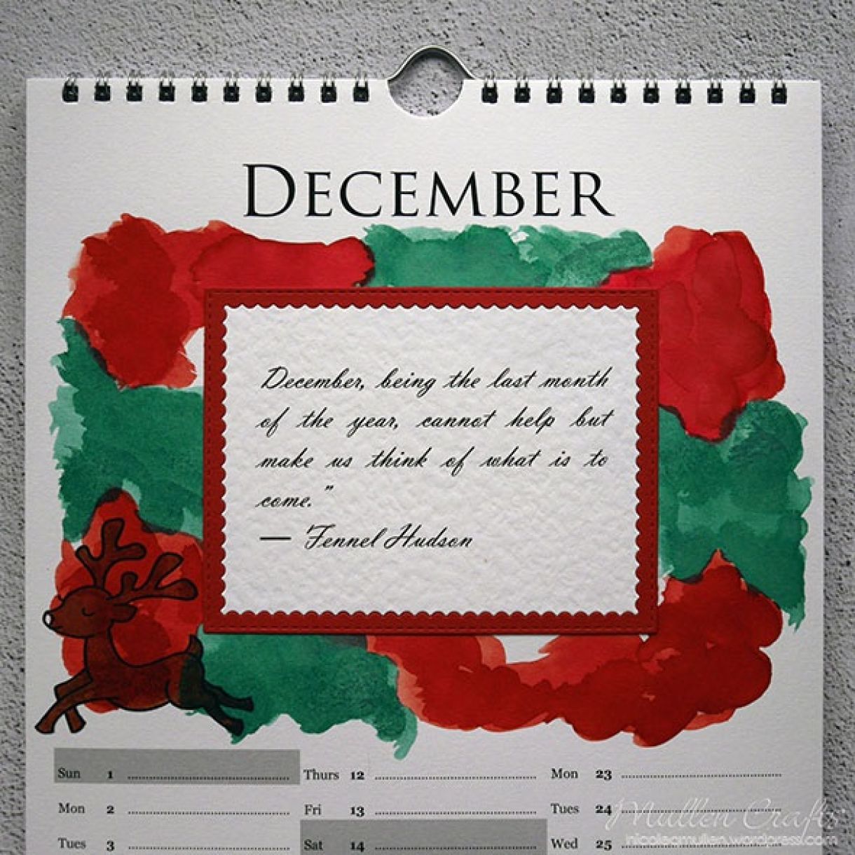 Nicole Calendar Page December 2