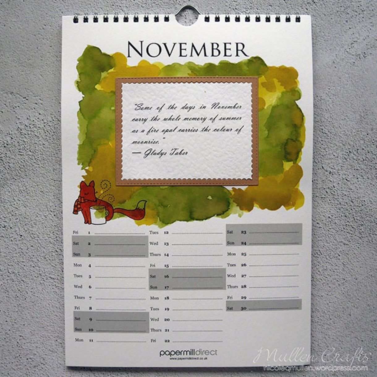 Nicole Calendar Page November 1