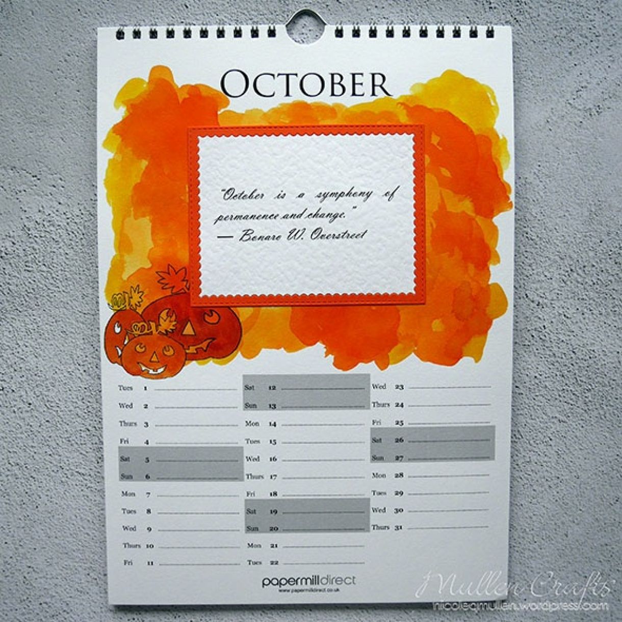 Nicole Calendar Page October 1