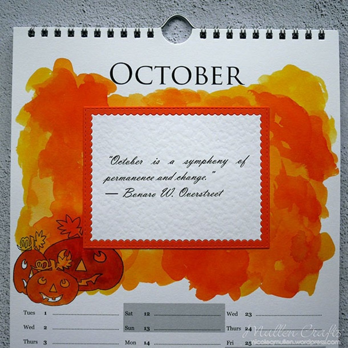 Nicole Calendar Page October 2