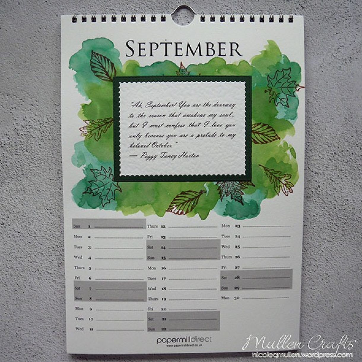 Nicole Calendar Page September 1