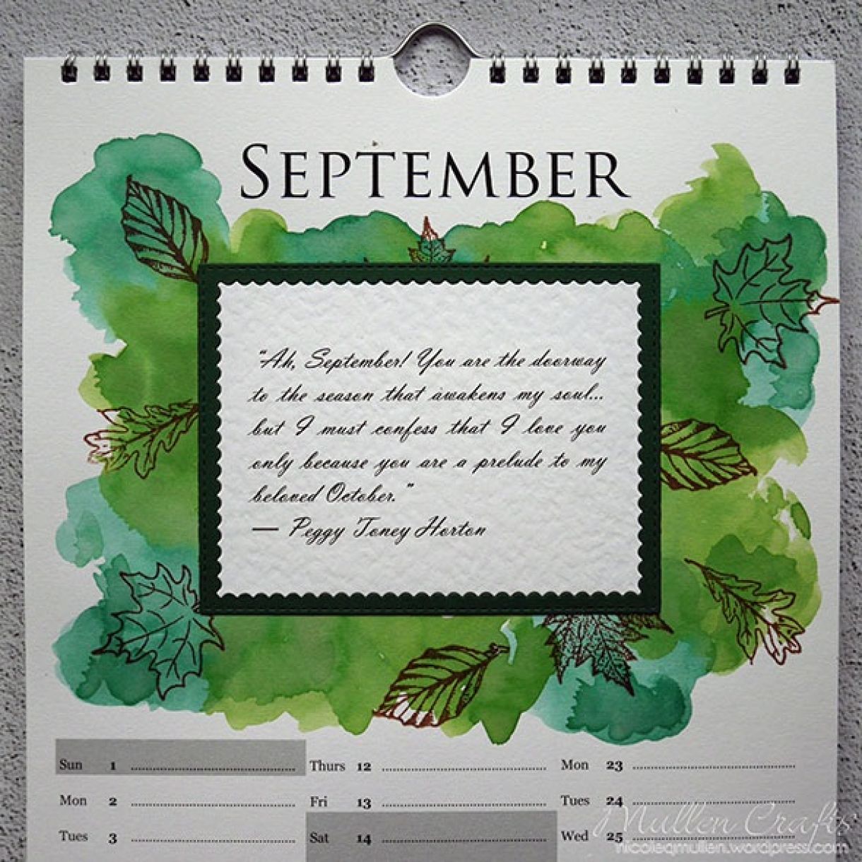Nicole Calendar Page September 2