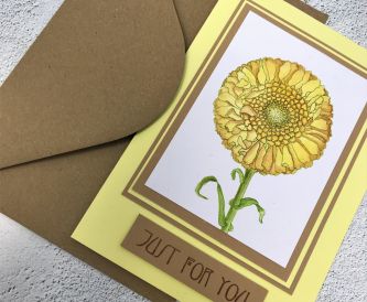 How To Make A Yellow Marigold "Just For You Card"