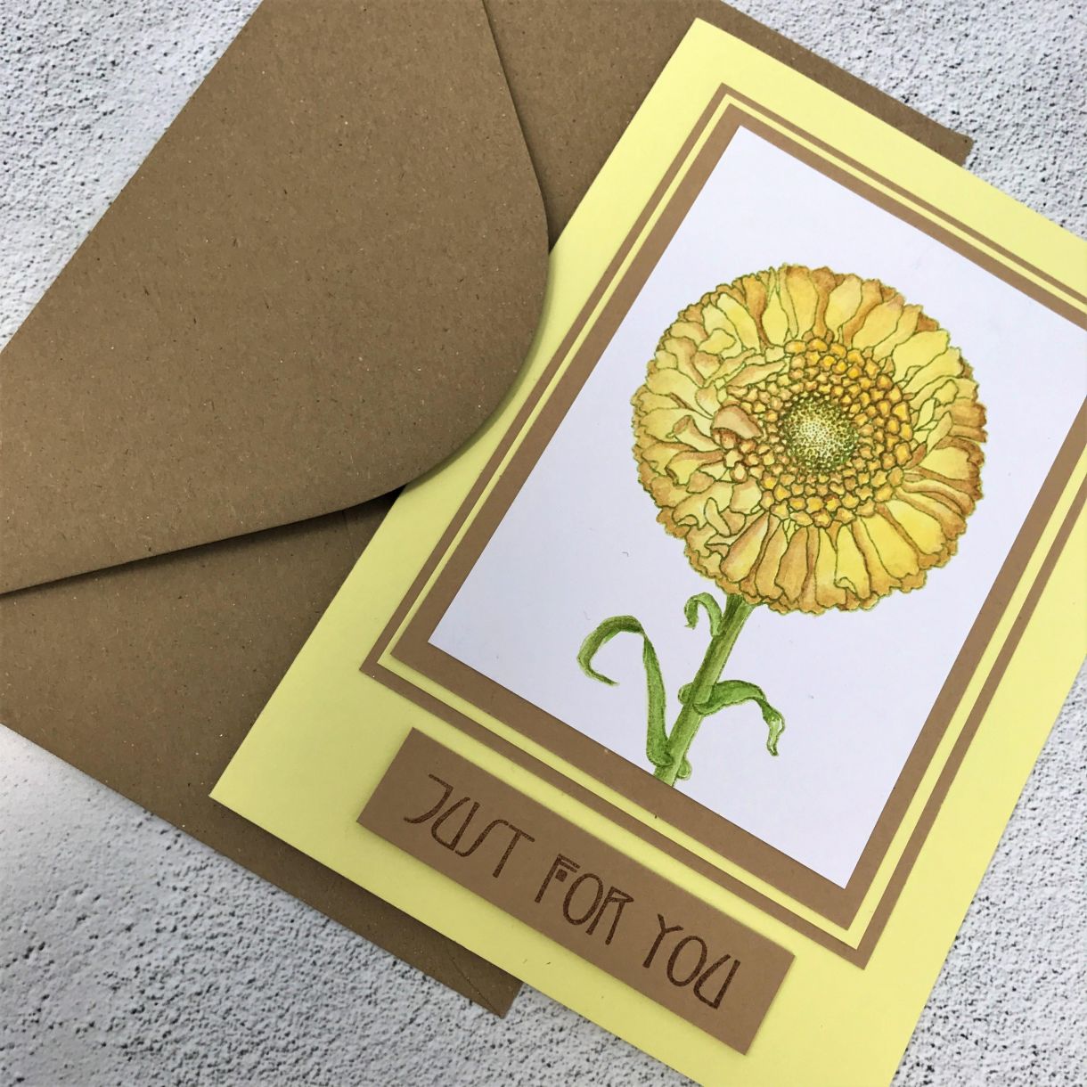 A Yellow Marigold Just For You Card