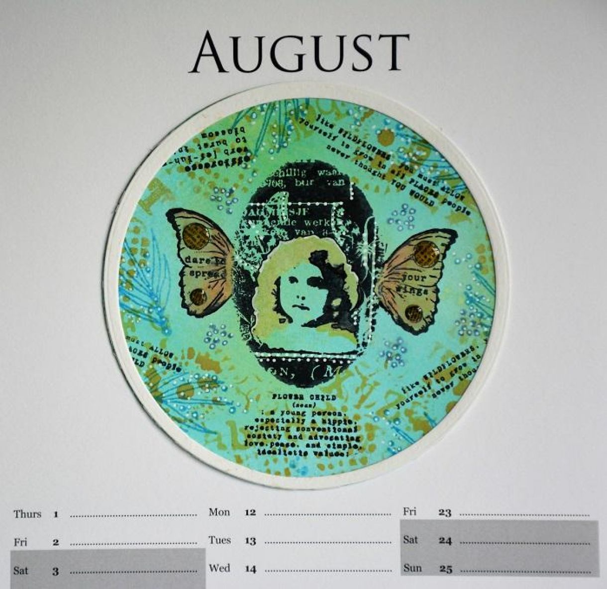 August Calendar Page Sylv 8