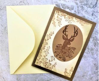 A Brown Stag Christmas Card