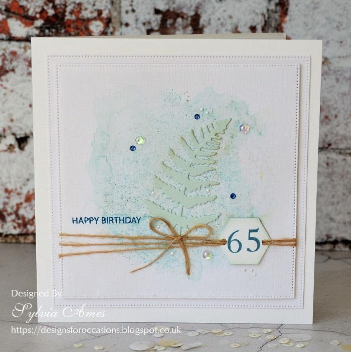 65Th Birthday Card Aquamarine 2