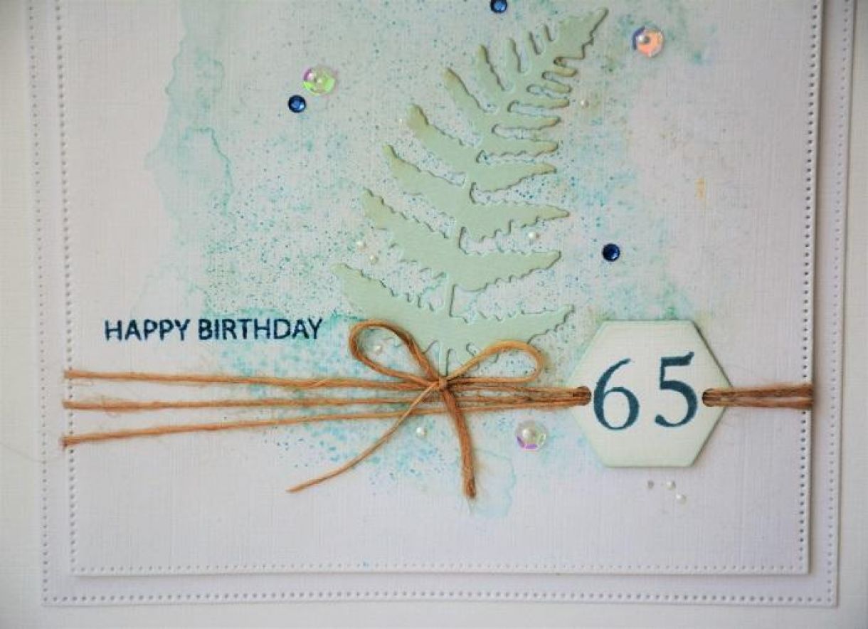 65Th Birthday Card Aquamarine 3