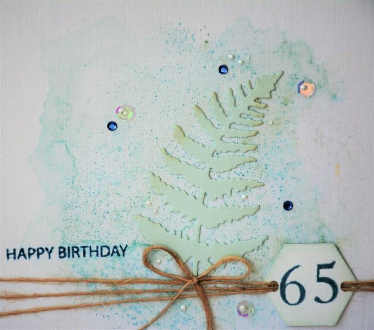 65Th Birthday Card Aquamarine 4