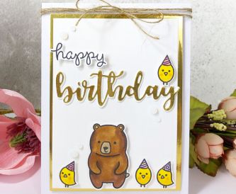 Gold and White Birthday Card