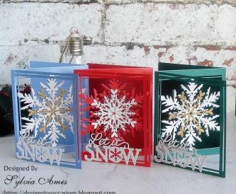 Pearlescent Tri-Fold Snowflake Cards