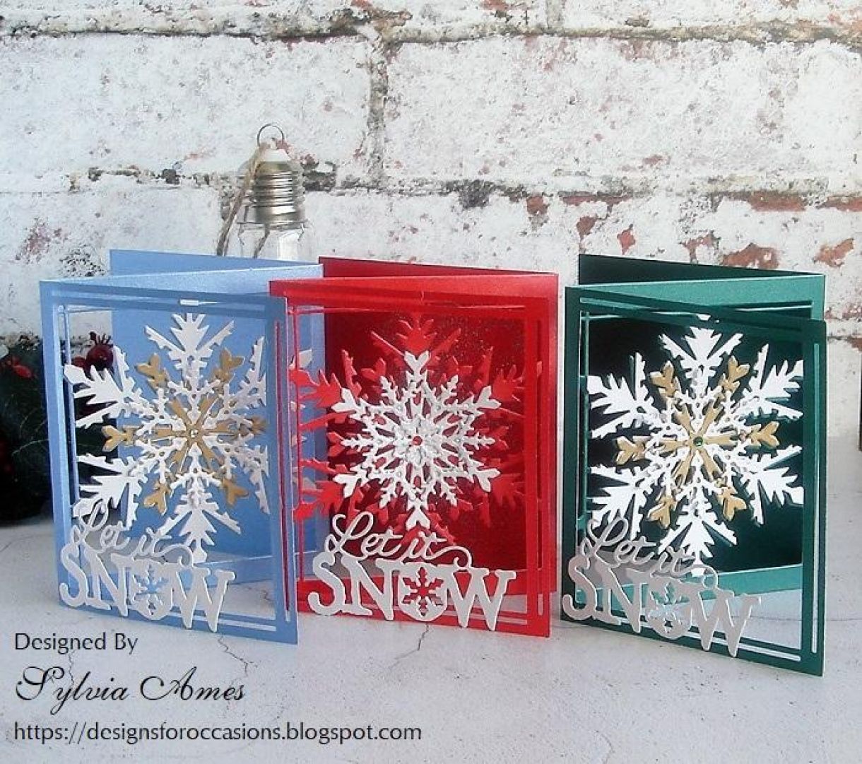 Pearlescent Tri Fold Snowflake Card 1