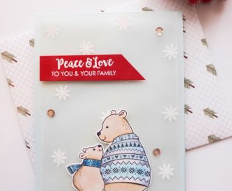 Soft and Pretty Polar Bear Christmas Card