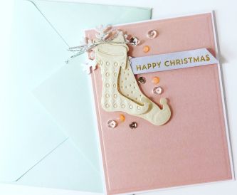 Shimmer Stocking Christmas Card