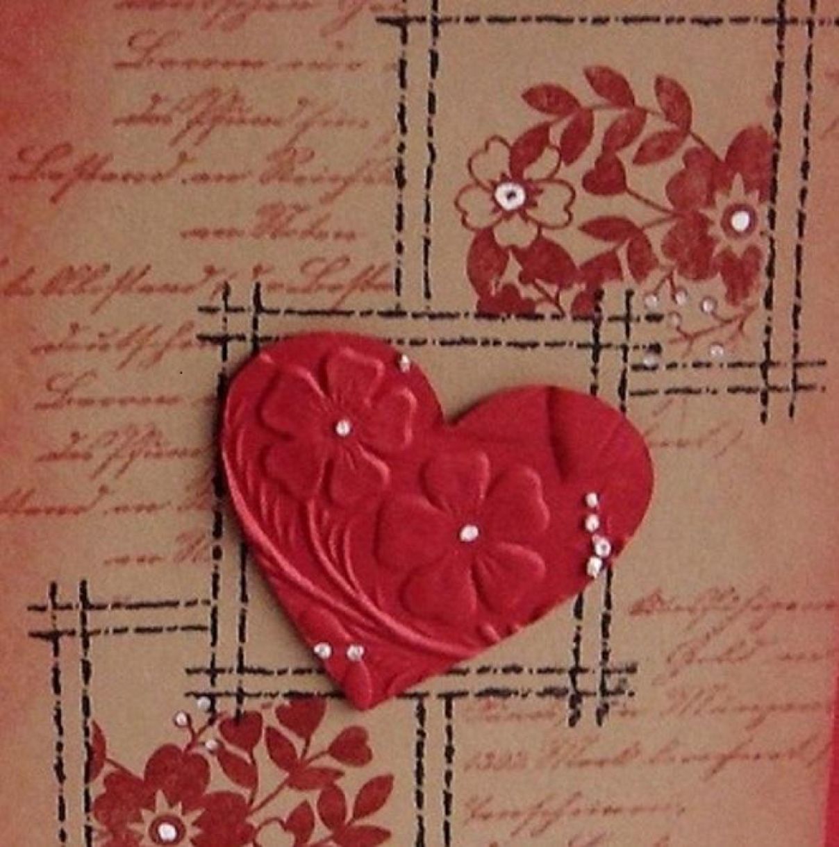 Stamped Valentine With Embossed Heart