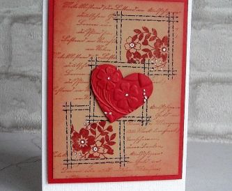Stamped Valentine Card With Embossed Heart